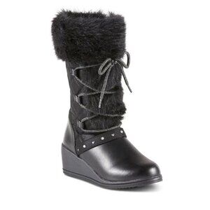Piper  Girls' Rachaela cold weather Black Fashion wedge Boot NWT